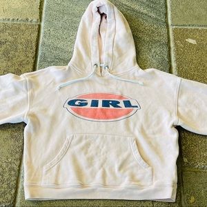 RE/DONE “Girl” Slogan Pink Peach Hoodie Worn x2 Size XS